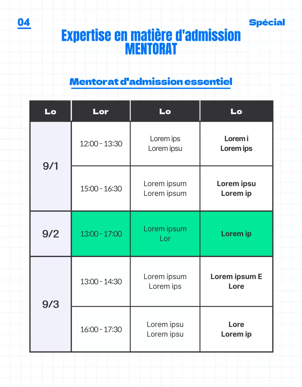 Un salon d'admission universitaire bleu, branché et jeune (page de détails)