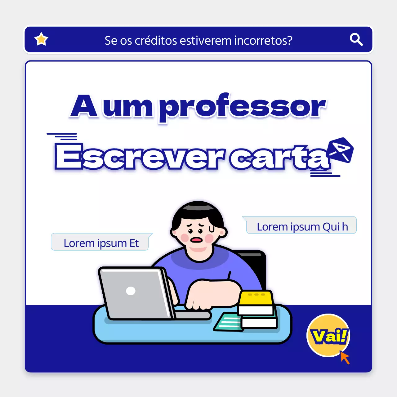 Etiqueta e exemplos para escrever mensagens de correio eletrónico a azul e branco