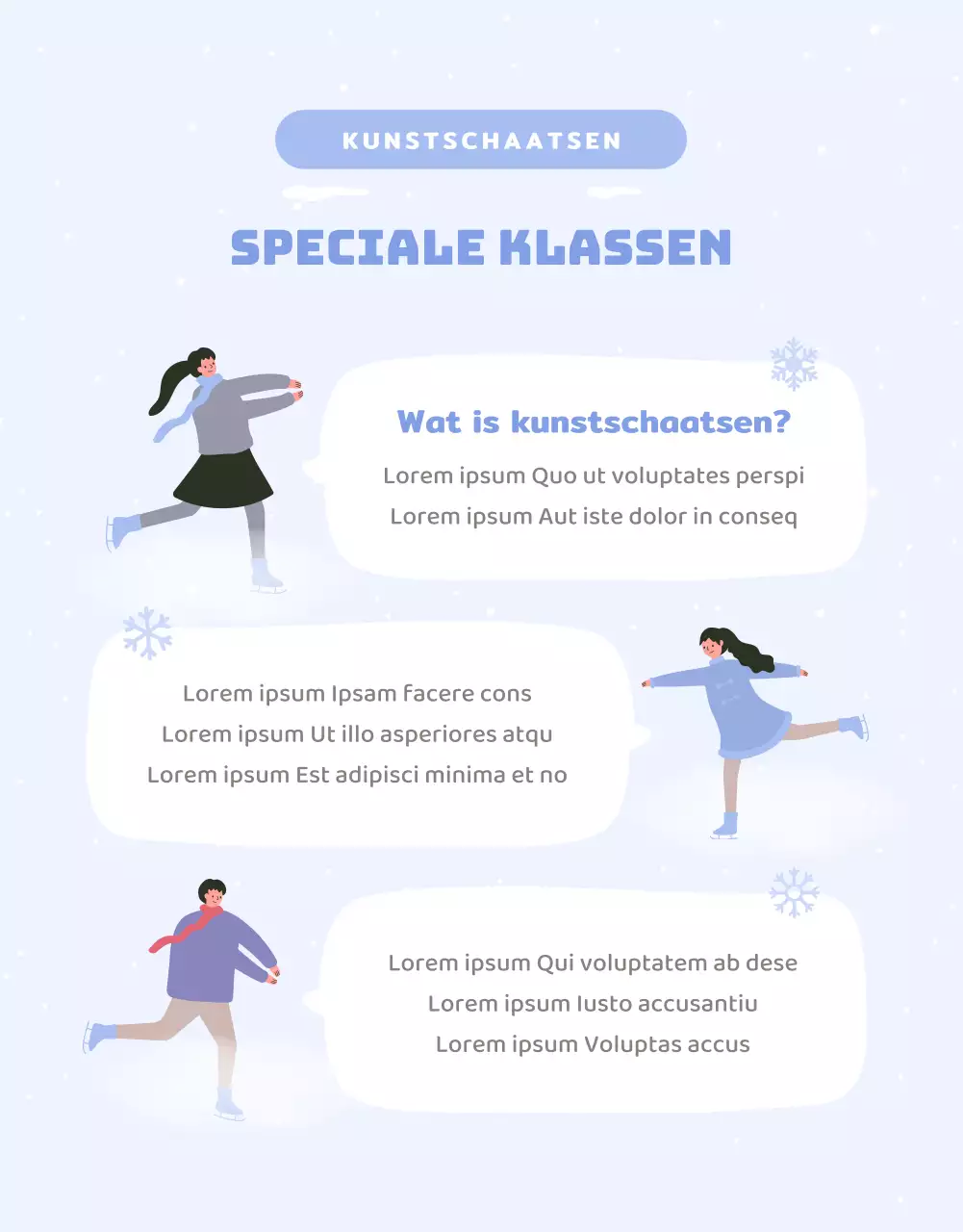 Gids voor winterse schaatslessen in paars en wit