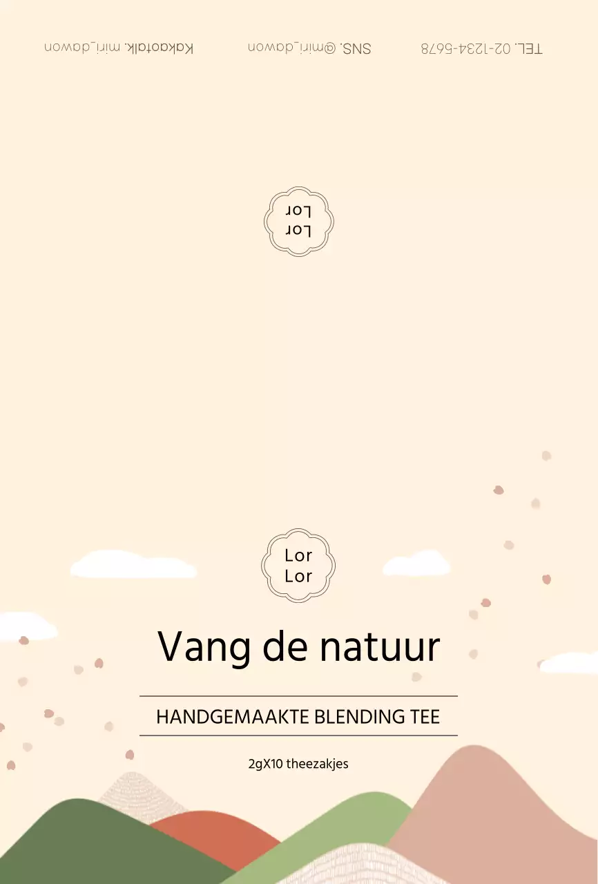 Handgemaakte theezakjes in beige om het product te promoten