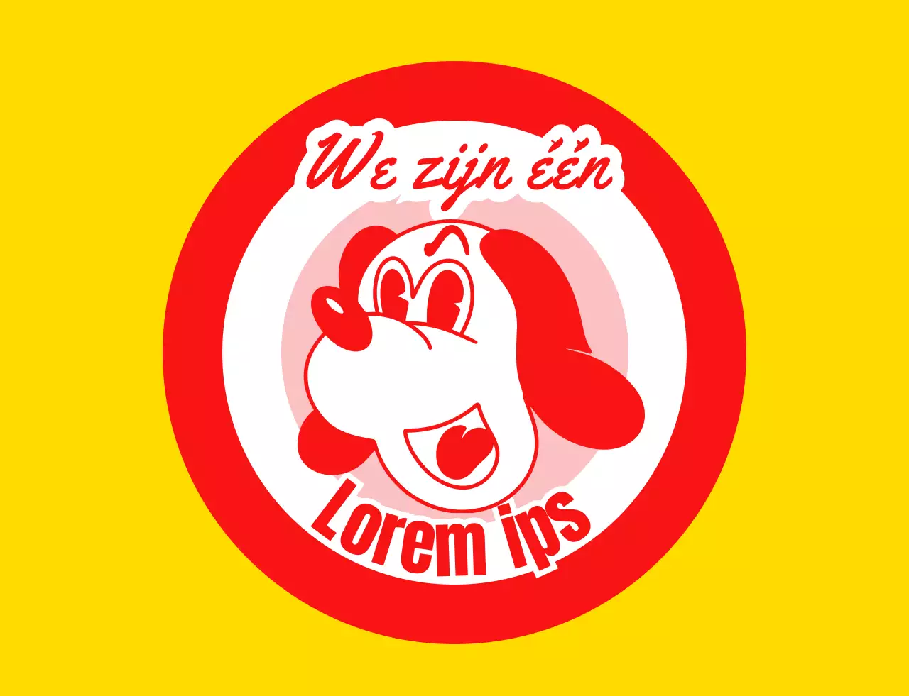 Schoolgroep t-shirt met puppy-illustratie in geel