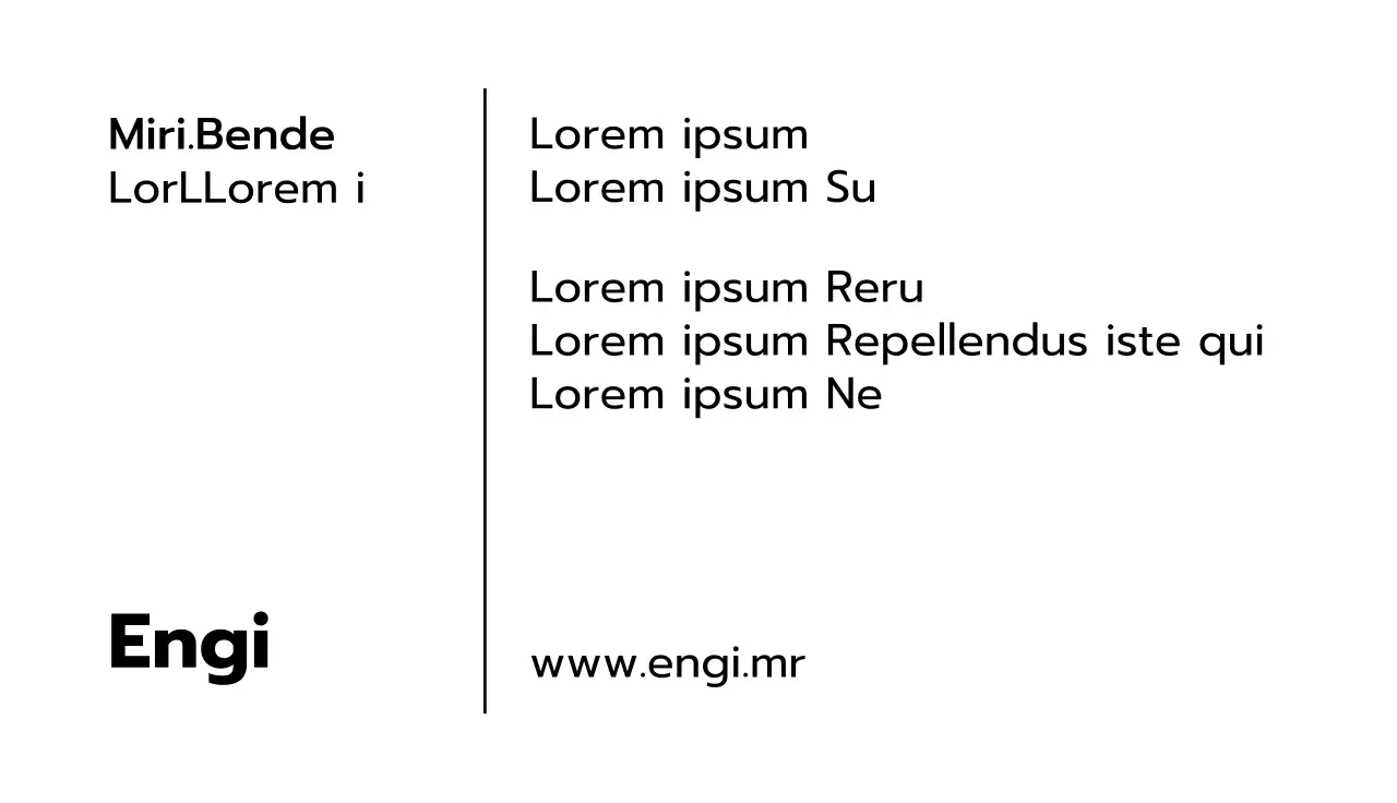 Rustige stijl visitekaartje met groen en verticale rechte lijnen