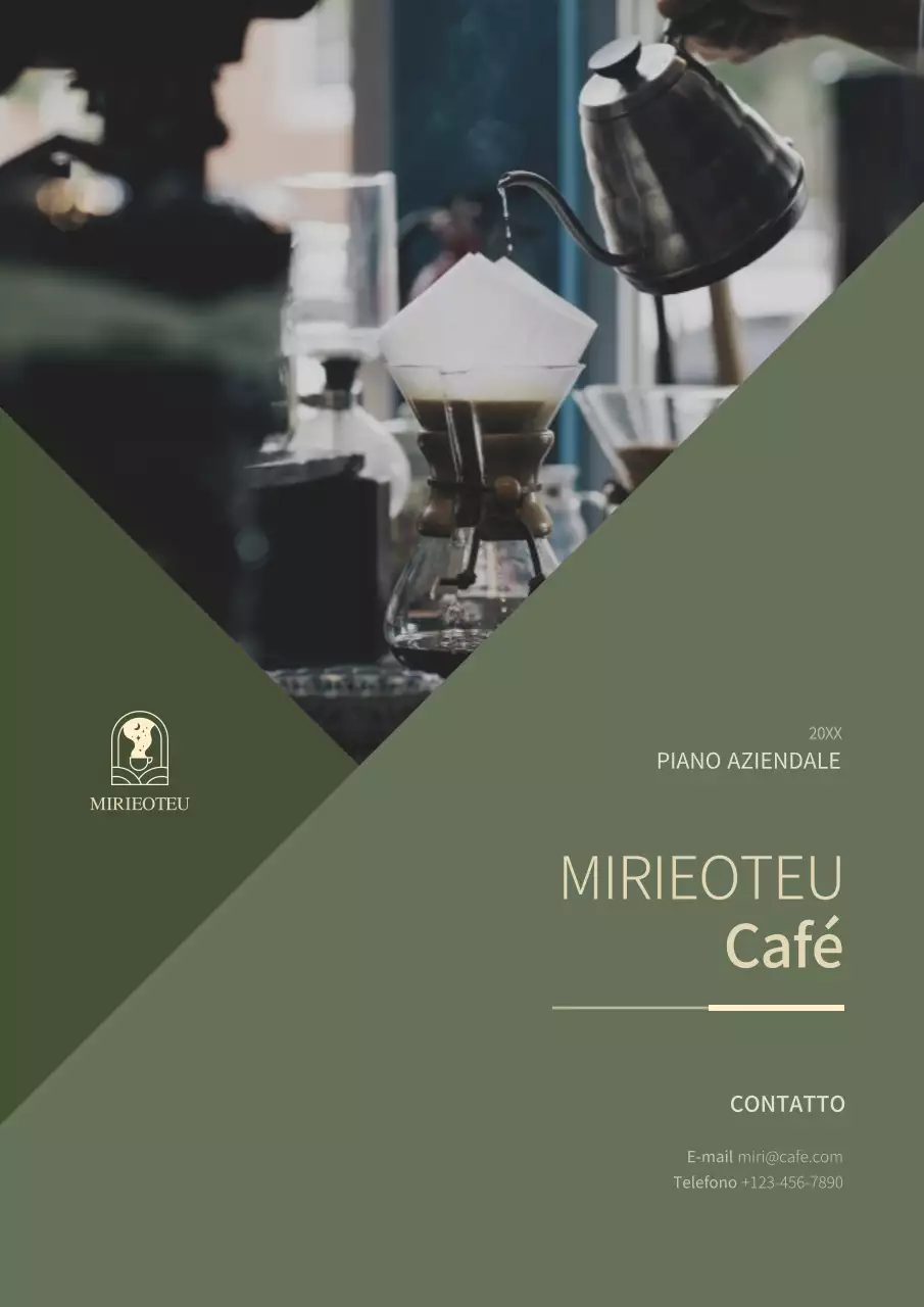 Piano aziendale di concetto diagonale semplice in verde