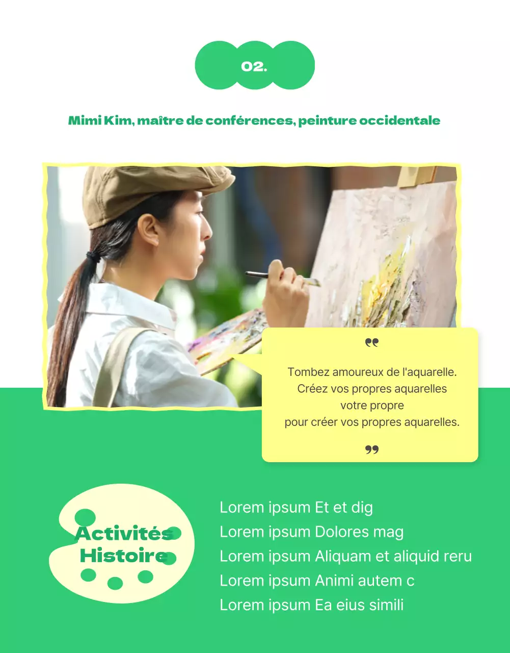 Harmonie jaune et verte leçon de détail