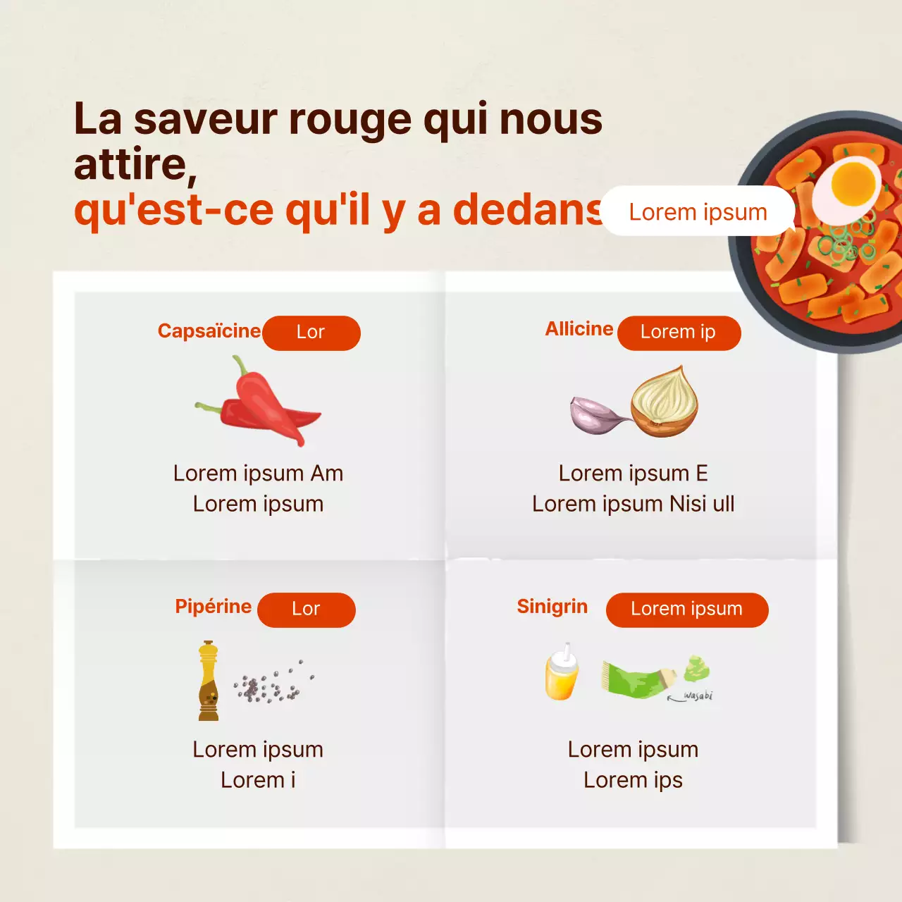 Carte rouge épicée - design des nouvelles