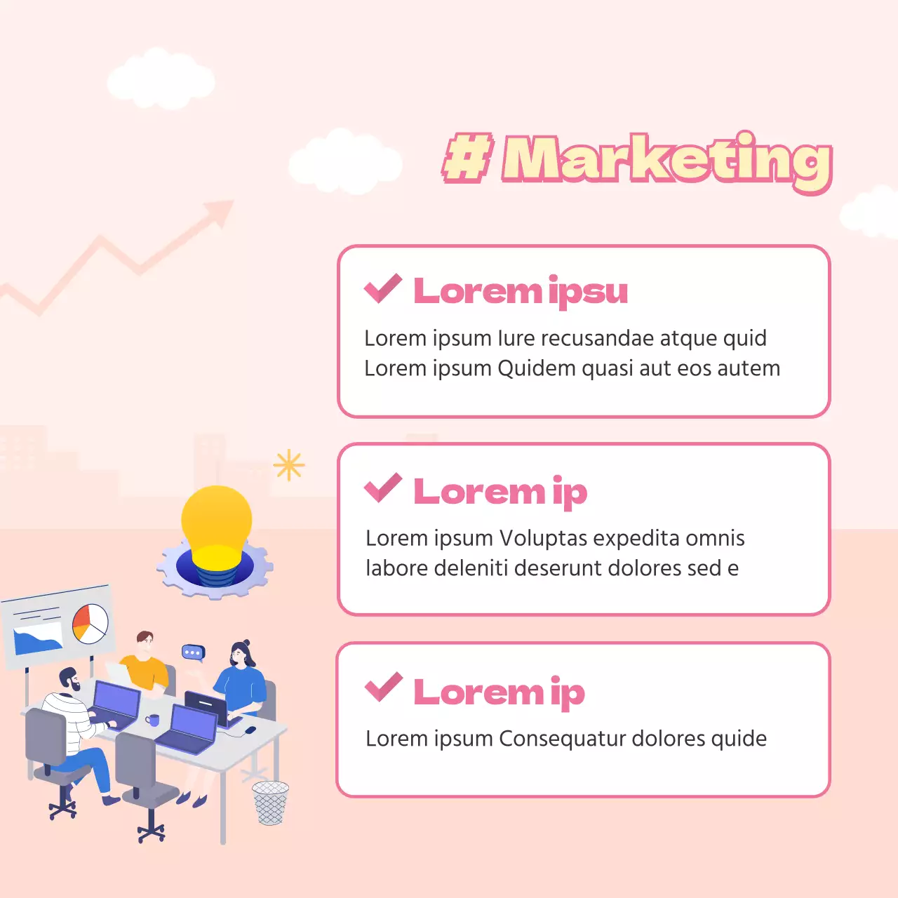 Diseño de tarjeta de descripción de trabajo en tonos pastel