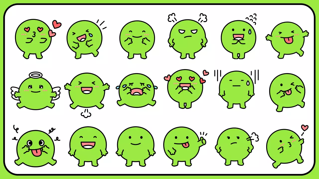 Niedliche Figuren in Chartreuse und ein klares Layout