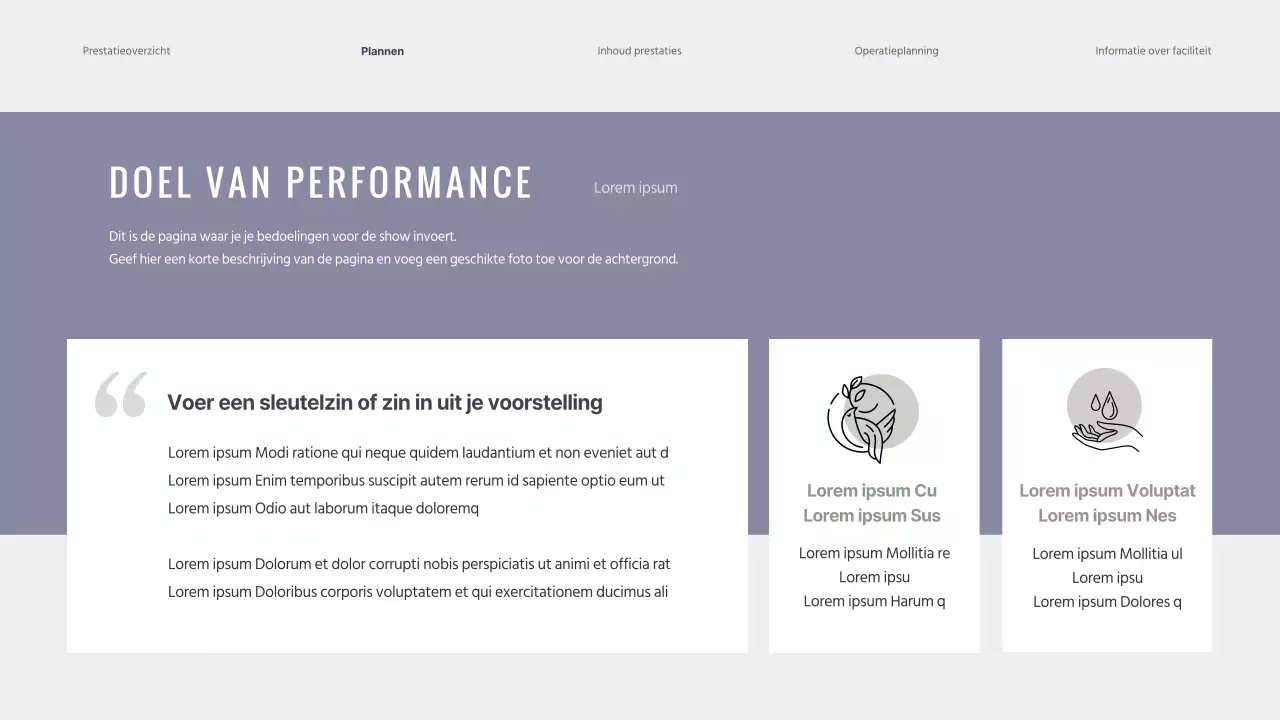 Een programma voor een pianorecital in rustgevende paarse pasteltinten.