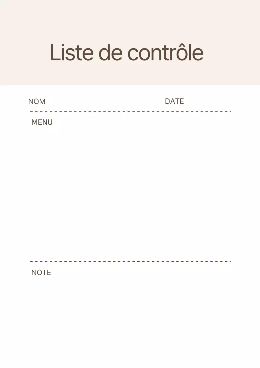 Affiche de liste de contrôle simple de couleur beige