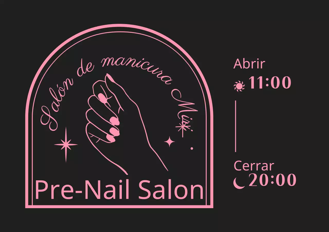 Marco de estilo sentimental negro y rosa para información del salón