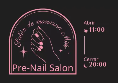 Marco de estilo sentimental negro y rosa para información del salón