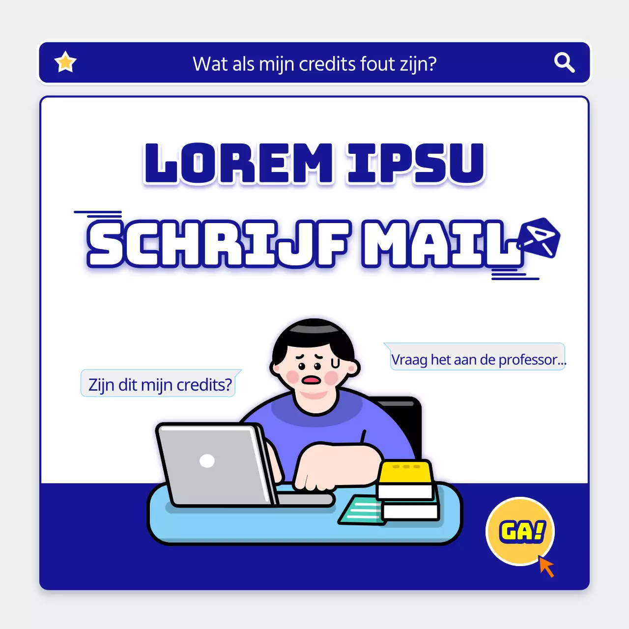 Etiquette en voorbeelden voor het schrijven van e-mails in blauw en wit