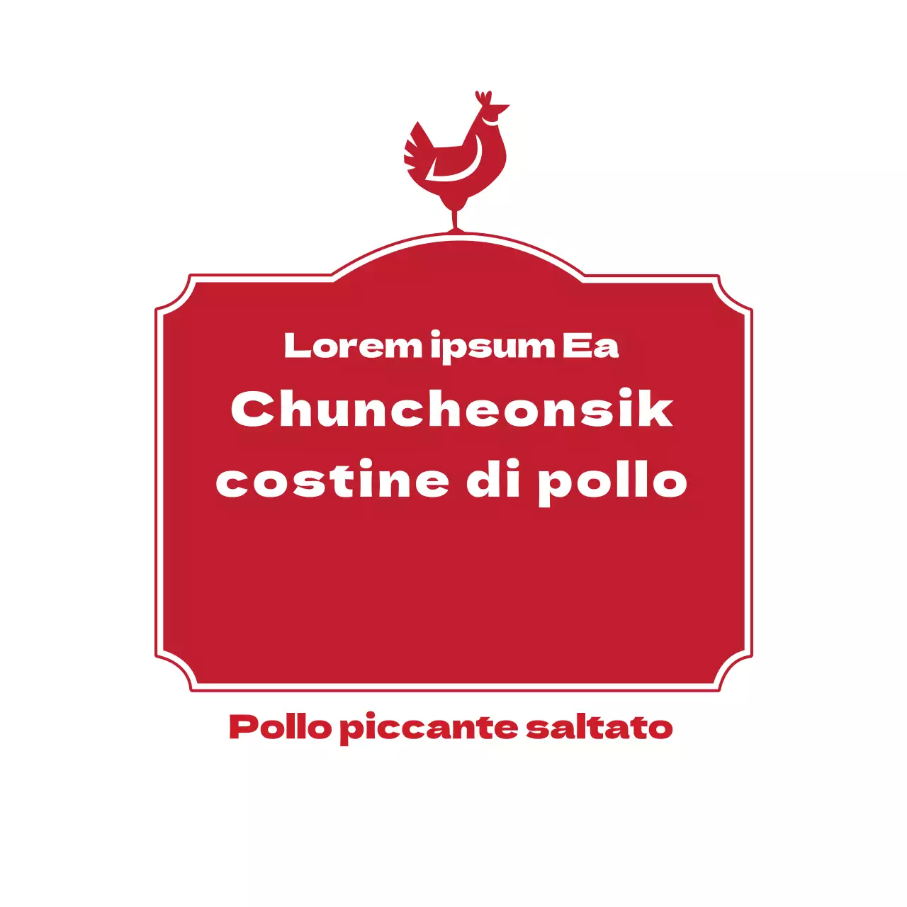 Etichetta delle costine di pollo alla Chuncheon