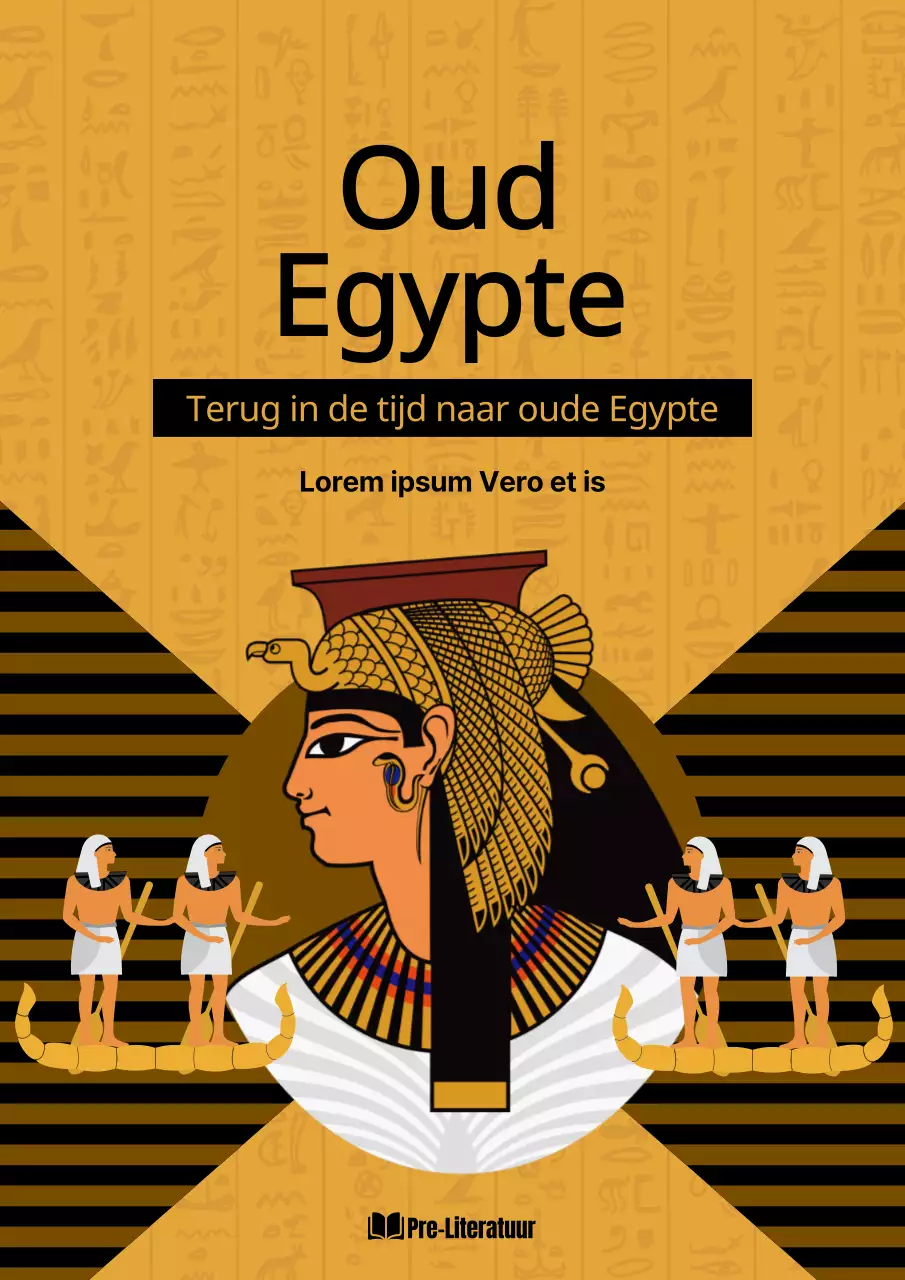 Oude Egyptische geschiedenis in geel en bruin