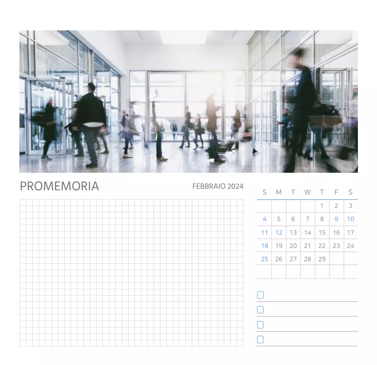 Calendario aziendale bianco e pulito