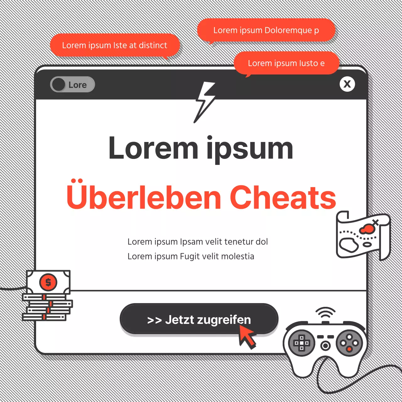 Dunkelgraue und orangefarbene Obon-Feierkarte im SpielformatNews