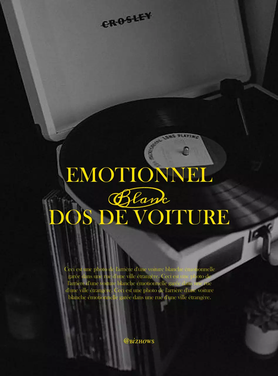 Photo noir et blanc d'un tourne-disque sentimental concept merchandise