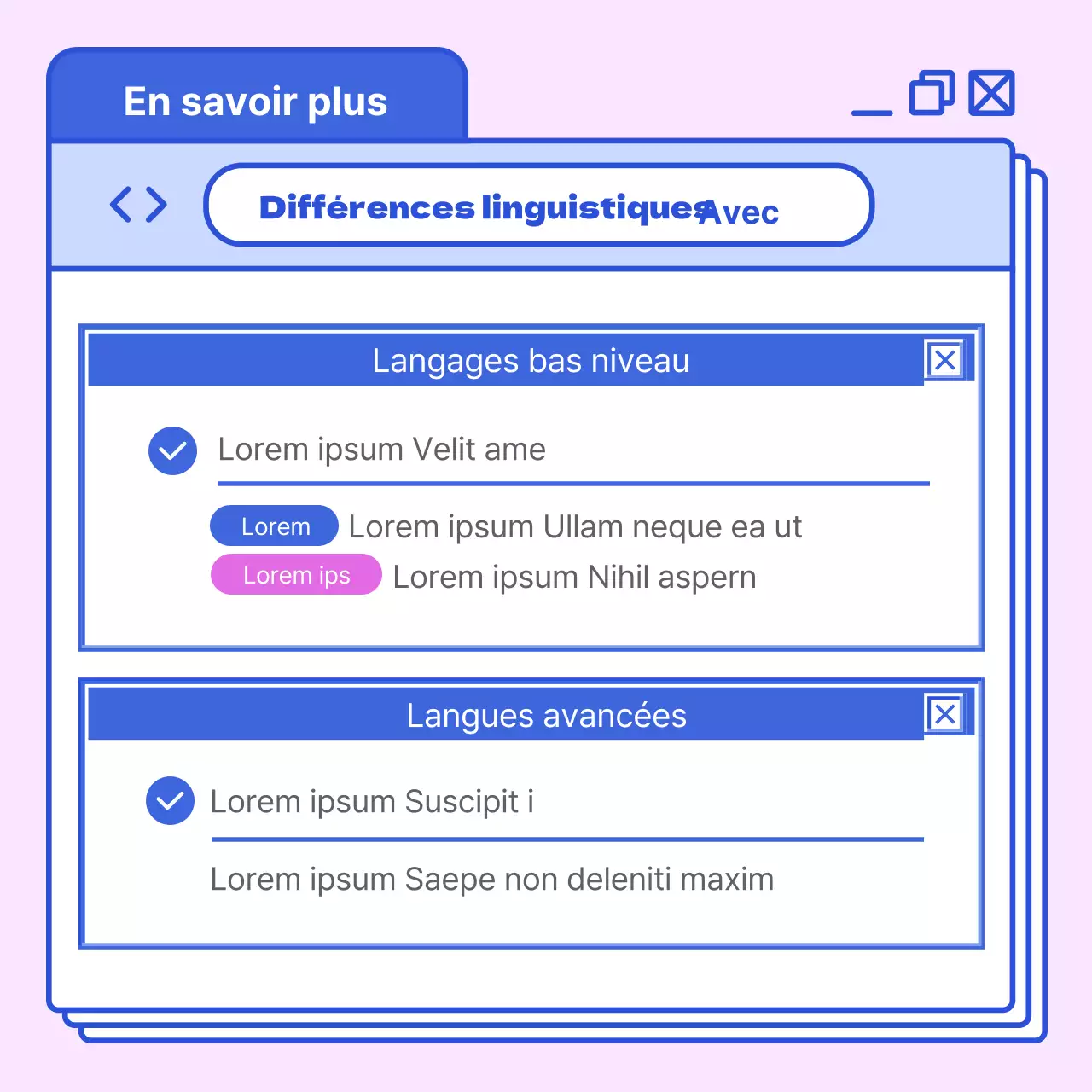 Explorer les langages de programmation à forte saturation en bleu et en rose