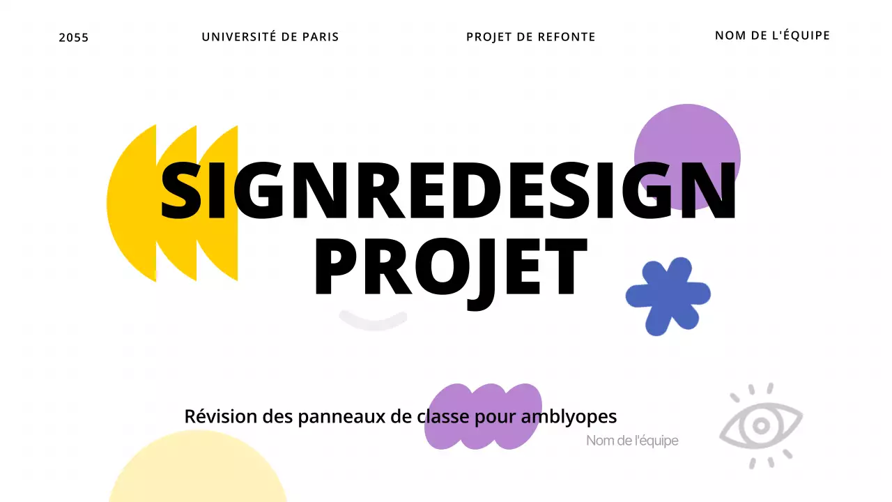 Un projet de design simple pour les daltoniens utilisant des formes avec des accents jaunes