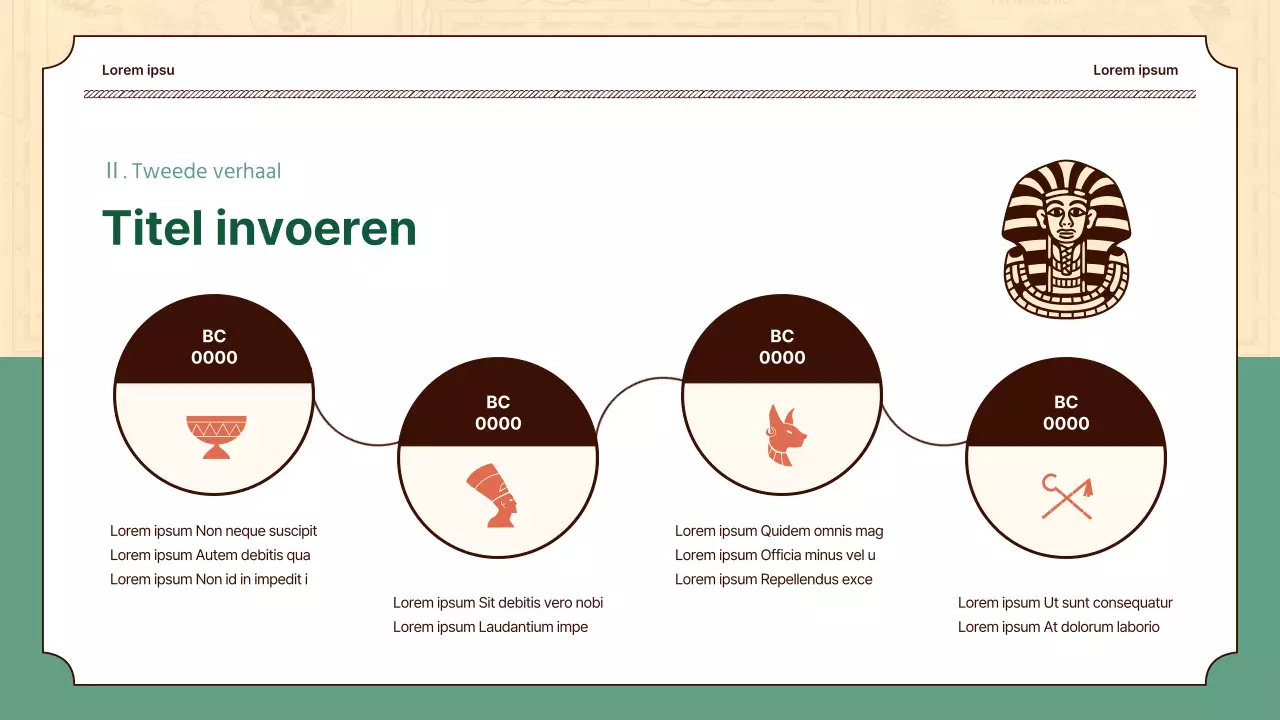 Historische illustraties in beige en groen benadrukken de lessen wereldgeschiedenis