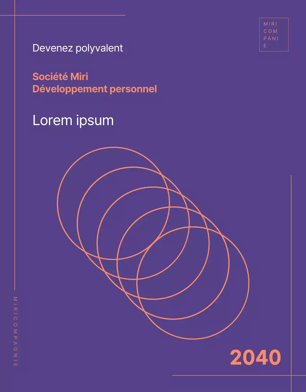 Détails du programme de l'entreprise en violet avec des accents orange