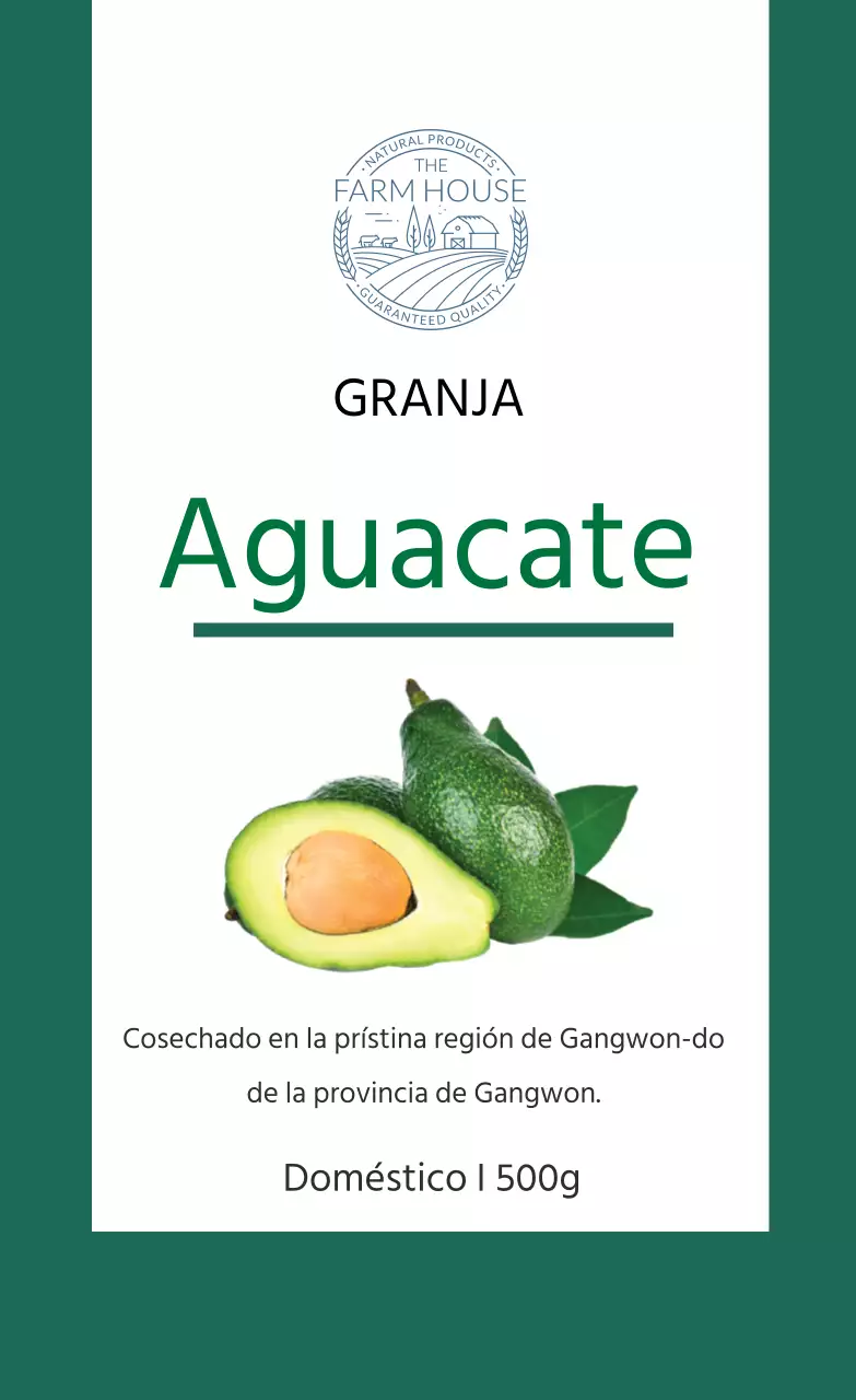 Etiqueta del aguacate