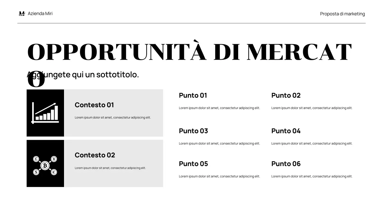 proposta di marketing moderno nero