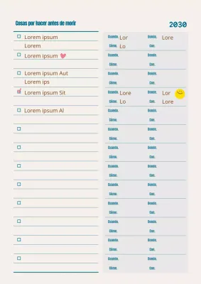 Una lista de cubos turquesa y marrón