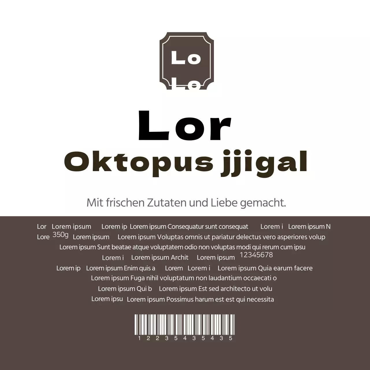 Etiketten für inländische Tintenfische