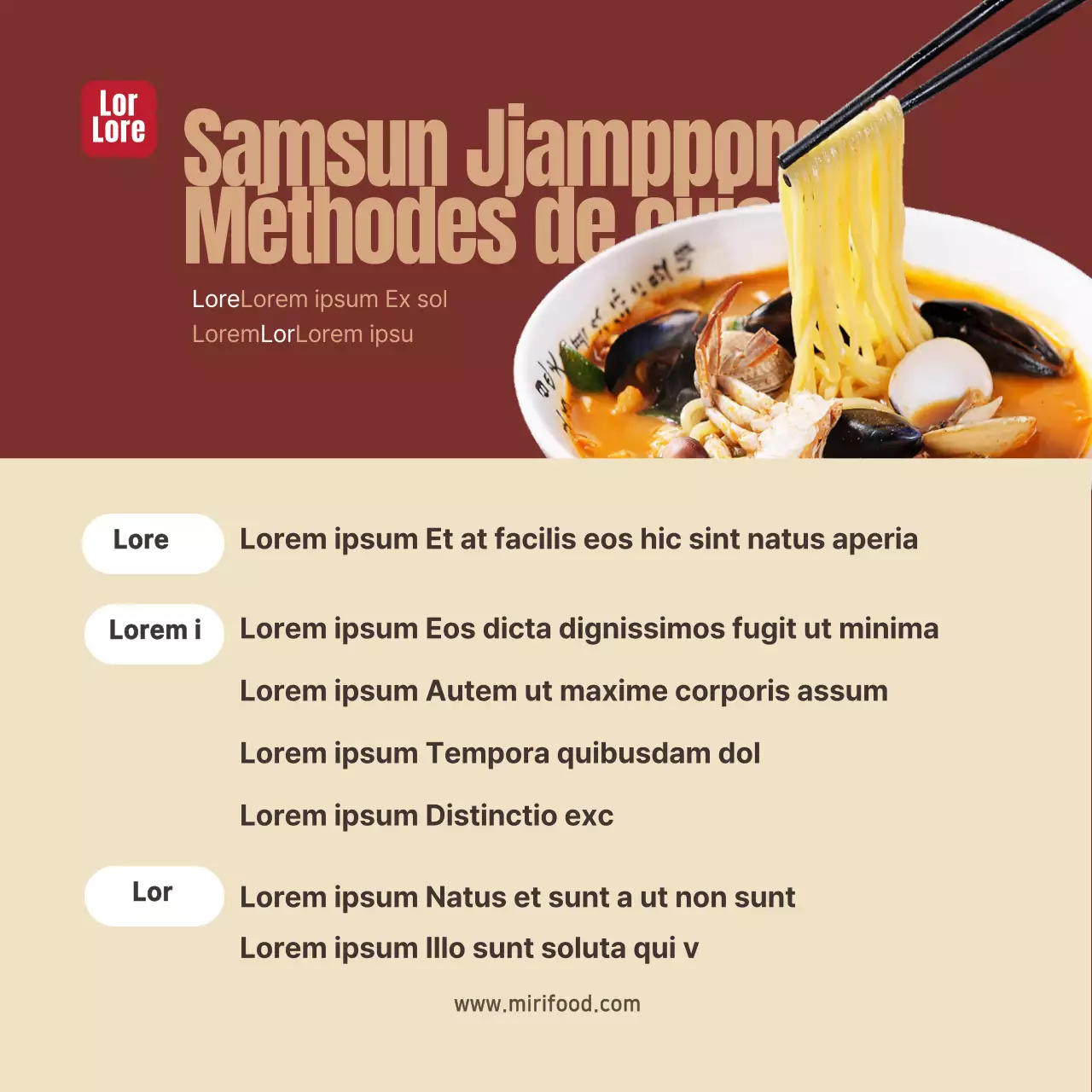 Photographie alimentaire Intense Kit repas chinois Recette Gâteau de riz Memo