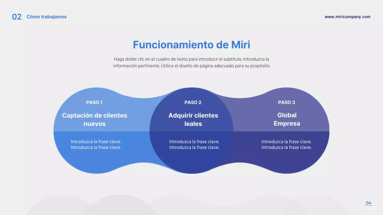 Plantilla de presentación azul y gris