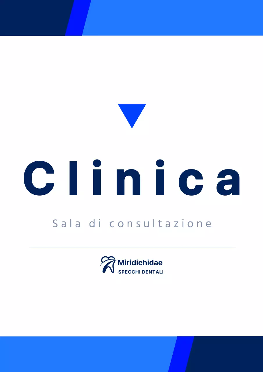 Segnaletica clinica dallo stile semplice e pulito in nero e blu navy