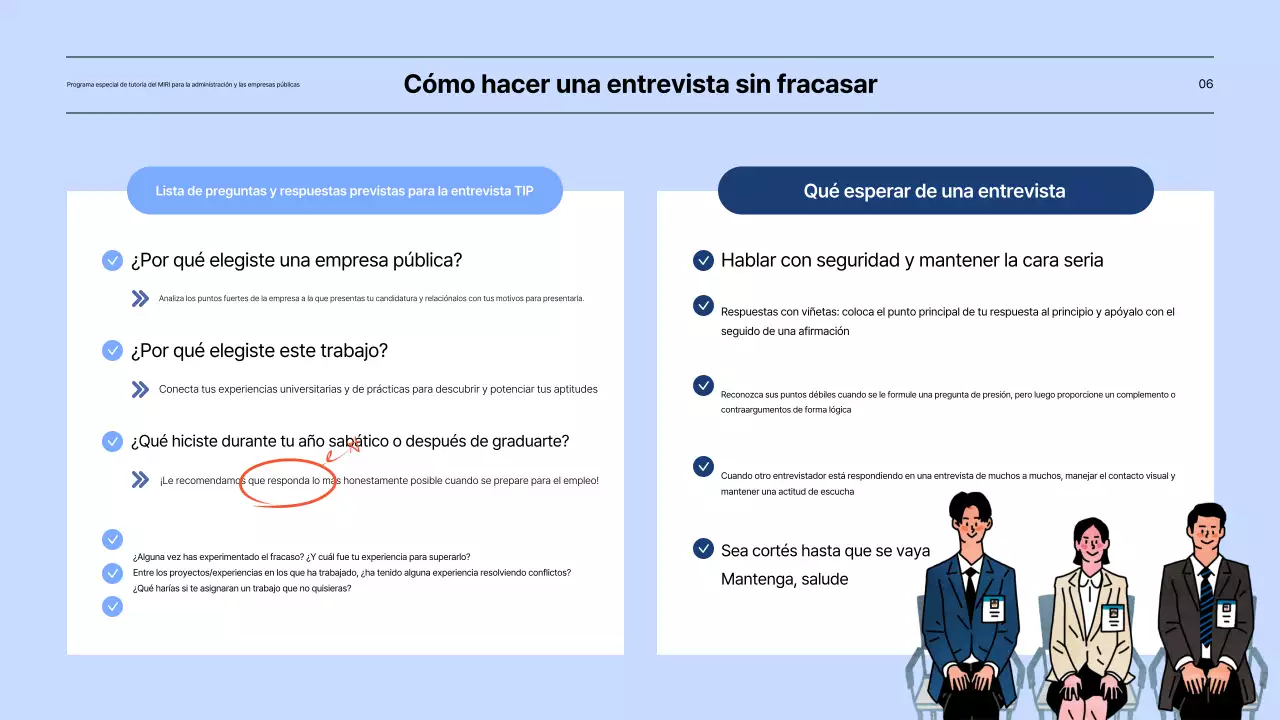 Presentación del programa especial de tutoría para empresas públicas de color azul