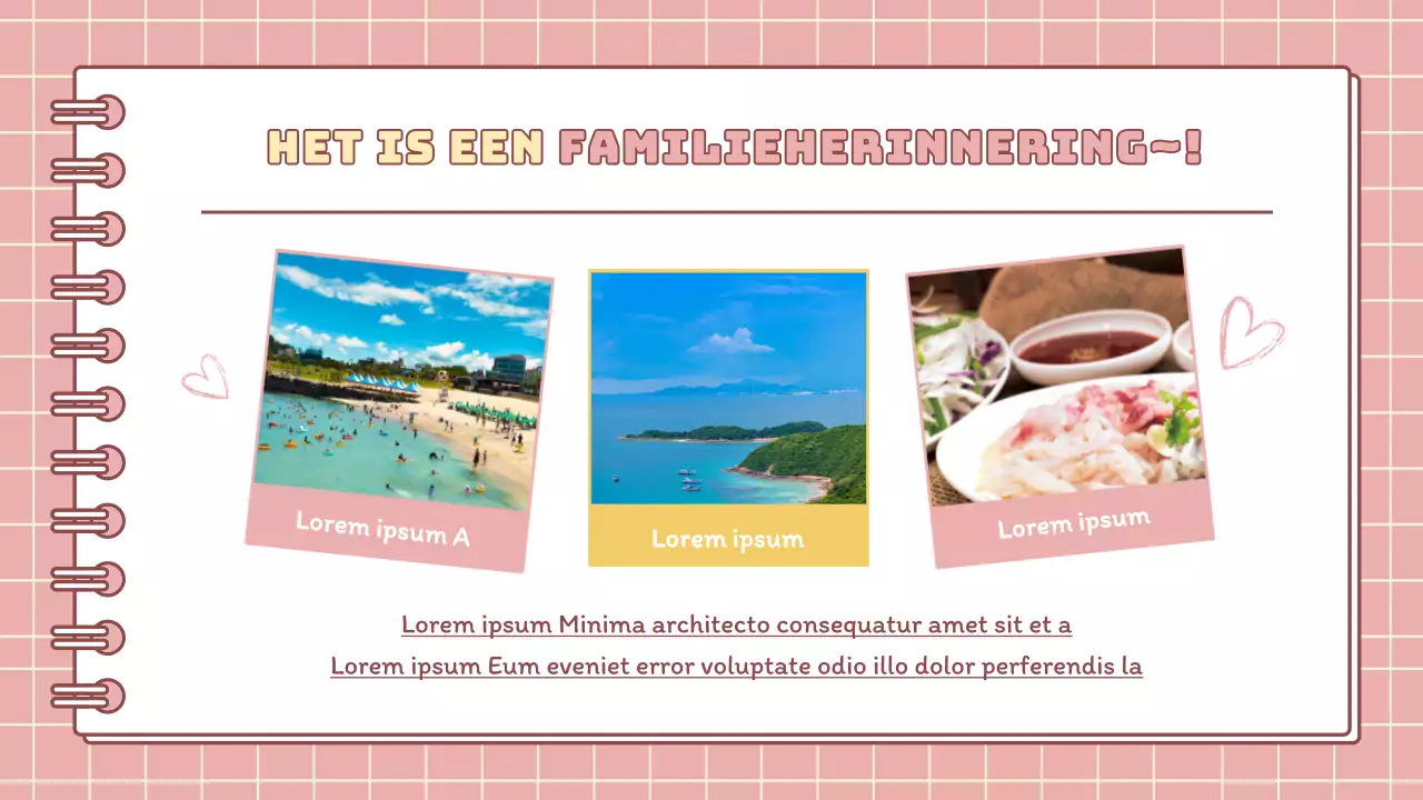 Minimalistische huiswerkpresentatie voor basisschoolvakantie in roze en geel