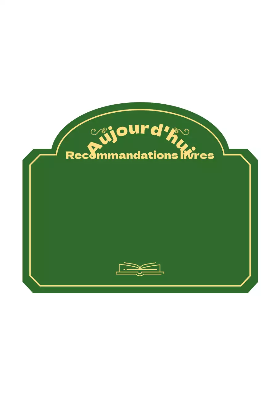 Une liste de livres recommandés en vert et jaune