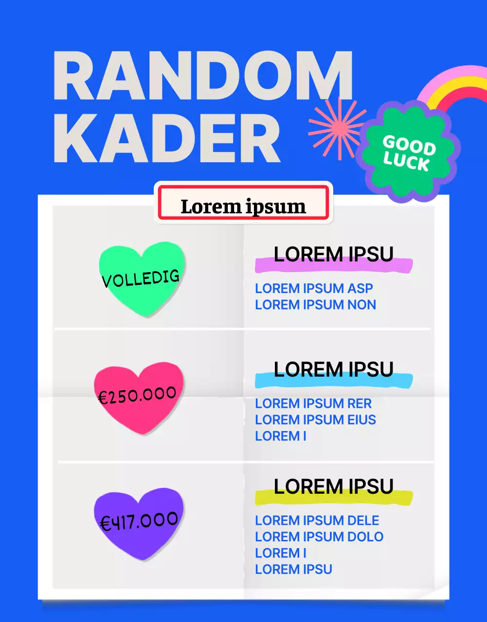 Blauwe sticker detailpagina