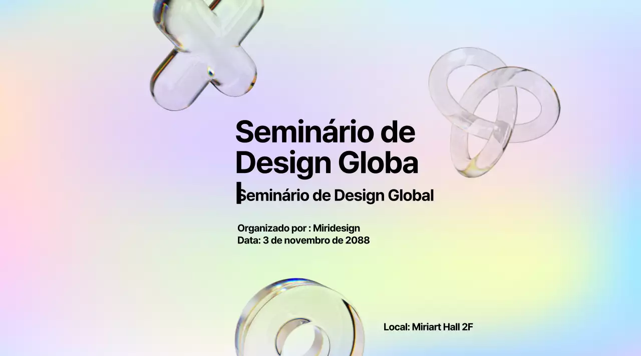 Um seminário de design colorido, simples e moderno