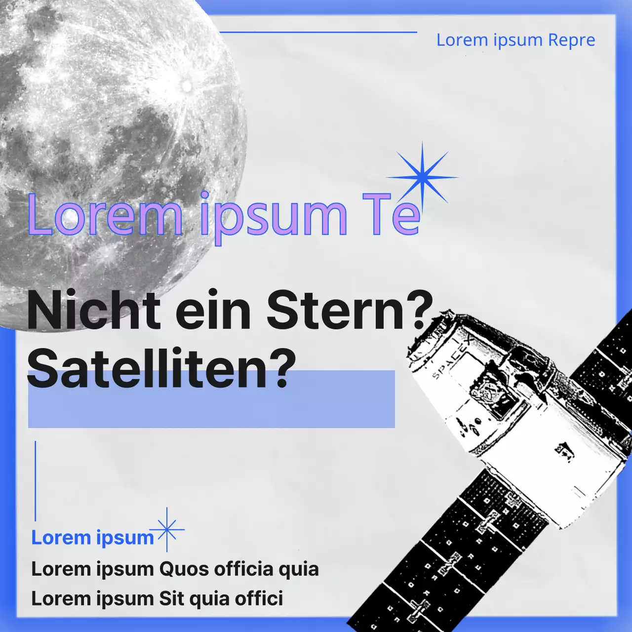 Das minimalistische Raumfahrtmuseum in Schwarz und Blau