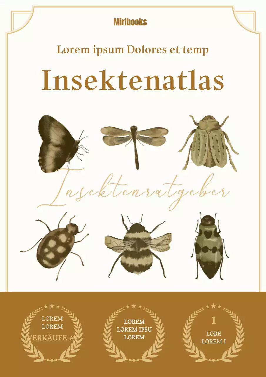 Eine braune Enzyklopädie und ein entomologischer Atlas im Vintage-Stil für die Umweltbildung