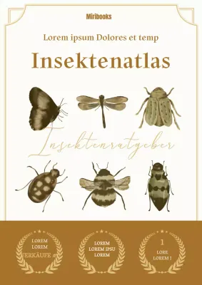 Eine braune Enzyklopädie und ein entomologischer Atlas im Vintage-Stil für die Umweltbildung