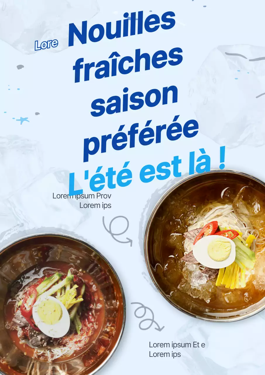 Affiche du nouveau menu de glace rasée bleue et fraîche d'été