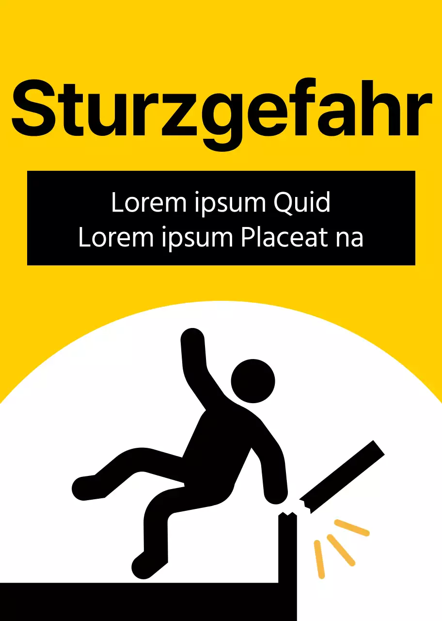 Eine auffällige Warnung mit einem rot-schwarzen menschlichen Piktogramm