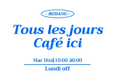 Promouvoir un café avec une carte des boissons propre et bleue