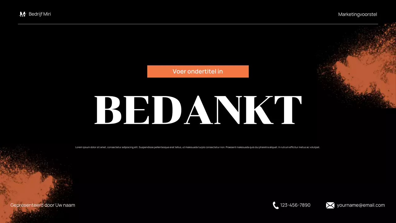 zwart modern marketingvoorstel