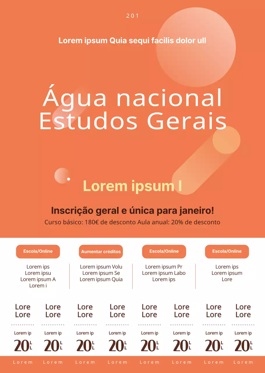 Laranja e branco para anunciar e promover aberturas de formação