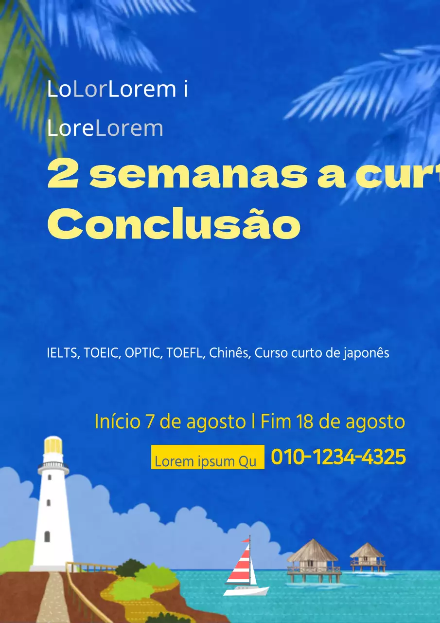 Promover um evento de pacote de viagens de verão com um fundo de ilustração de paisagem de céu azul