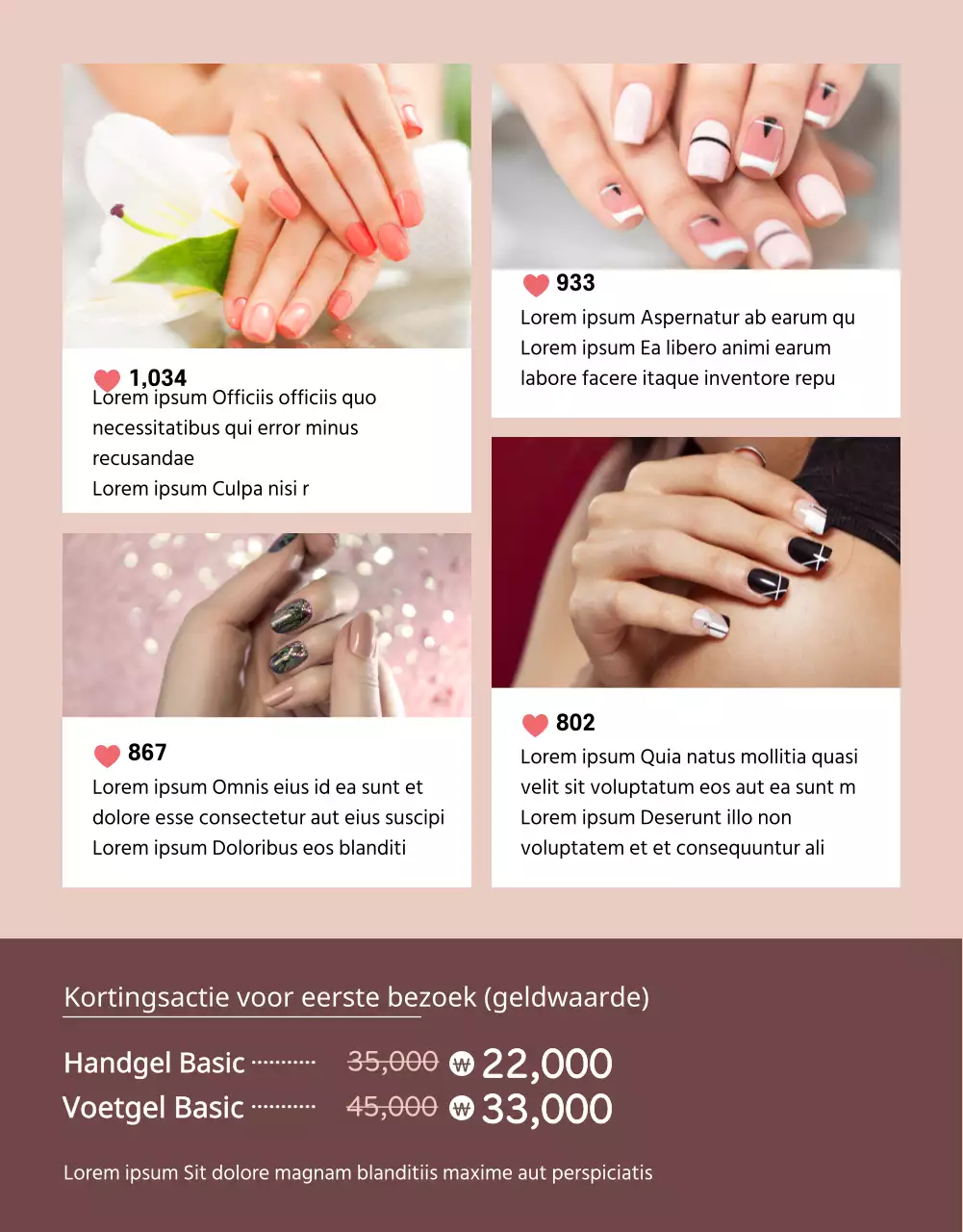 Een schoon concept nagelstudio promotiethema met gedroogde roze tinten.