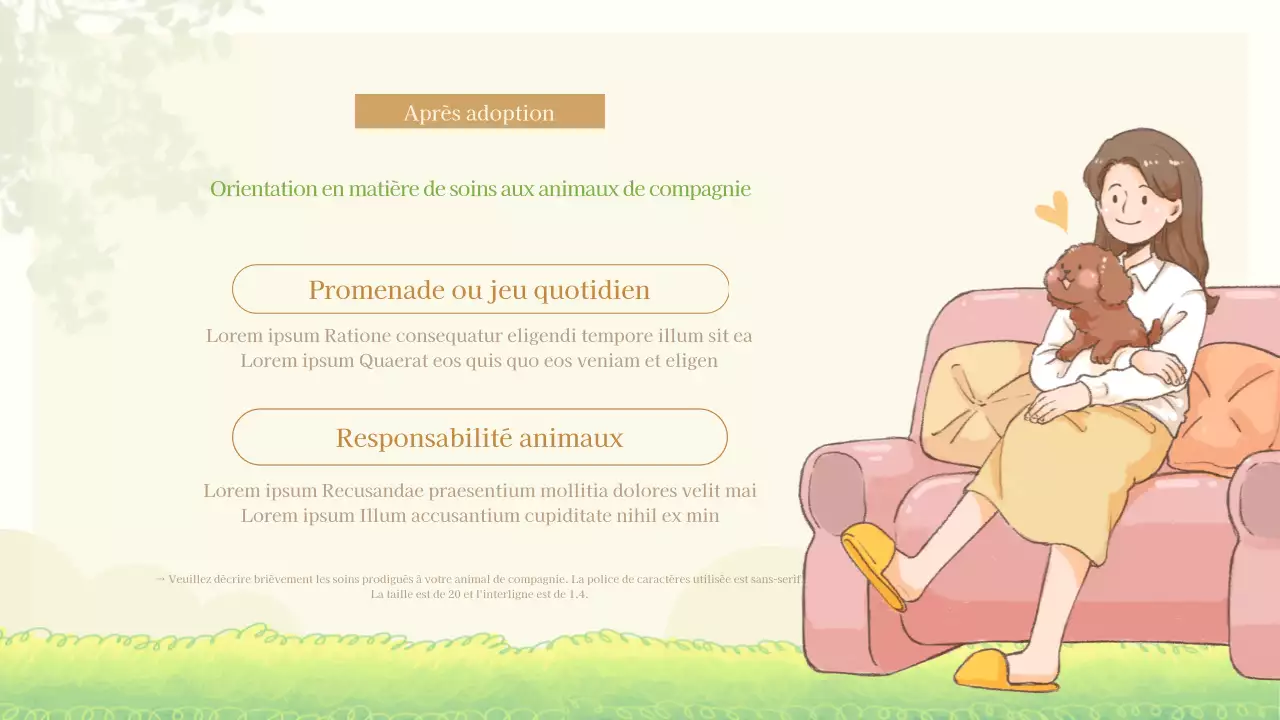 Présentation du projet de co-sitting d'animaux illustré au pastel