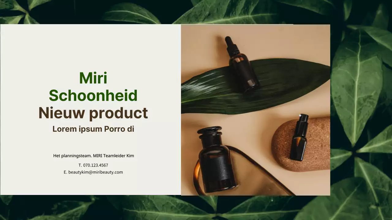 Cosmetisch productvoorstel voor mannen in bruin en groen