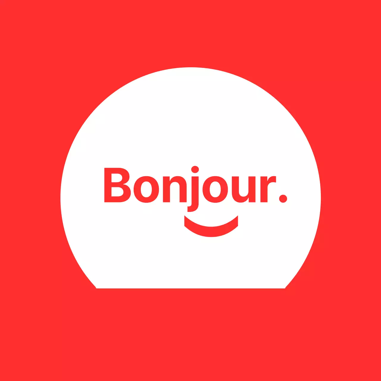 Hello smiley fond rouge baldt